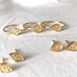 Louise Hendricks Boucles D Oreilles^Puces D'Oreilles - Mina White Losange